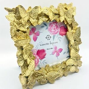 Nanette Lepore Golden Butterfly Photo frame  Decor 4x4 New